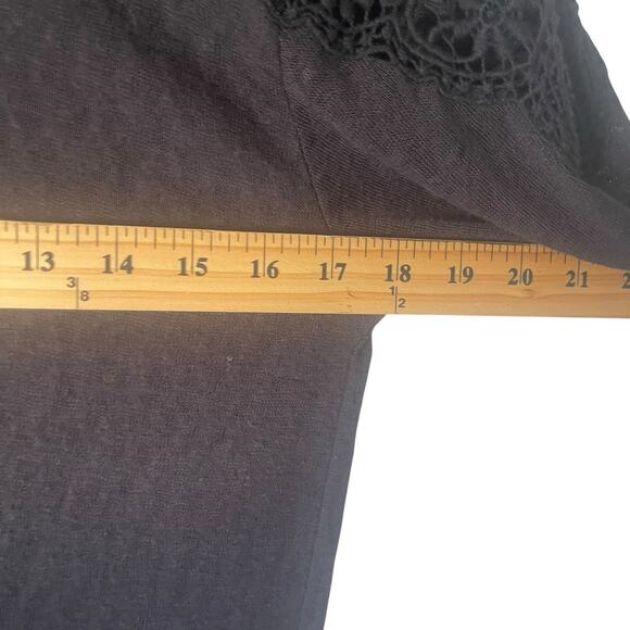 Element Women's‎ Size Medium Black Crochet Semi Sheer Long Sleeve Shirt - Picture 7 of 7